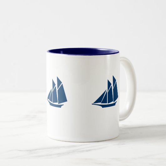 Segelboot-Tasse Zweifarbige Tasse (VorderseiteRechts)