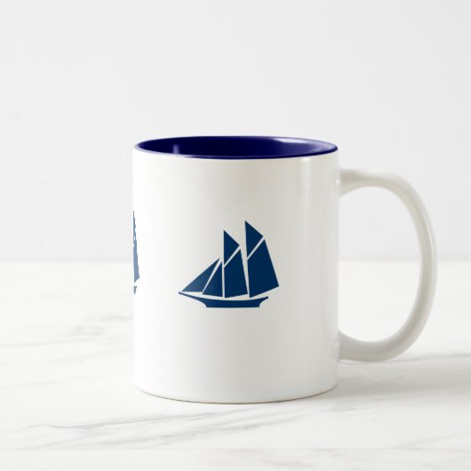 Segelboot-Tasse Zweifarbige Tasse (Rechts)