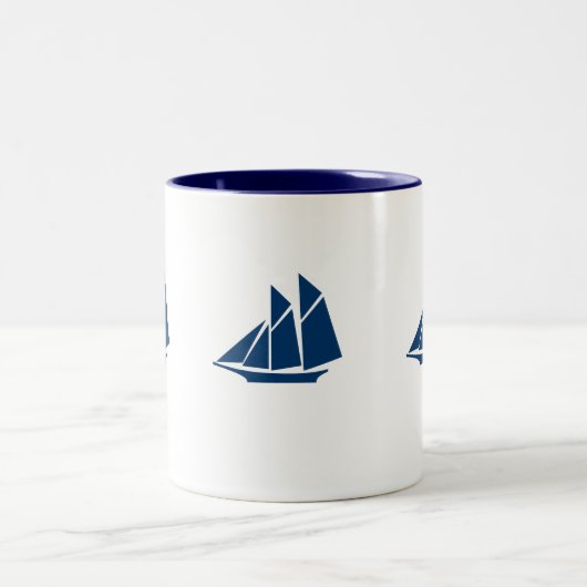 Segelboot-Tasse Zweifarbige Tasse (Mittel)