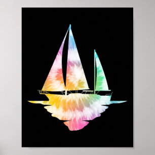 Segelboot Tie Dye Vintage Poster