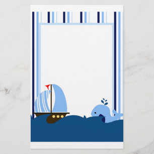 Segelboot-u. Wal-Briefpapier Briefpapier