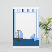 Segelboot-u. Wal-Briefpapier Briefpapier (Stehend Vorderseite)