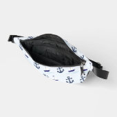 Segelboot und Anchor Muster Blau Bauchtasche (Offen)