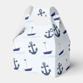 Segelboot und Anchor Muster Blau Geschenkschachtel (Vorderseite)