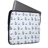 Segelboot und Anchor Muster Blau Laptopschutzhülle (Vorne Rechts)