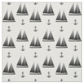 Segelboot und Anker Stoff (Muster)