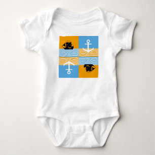 Segelboot und Ankermuster Baby Strampler