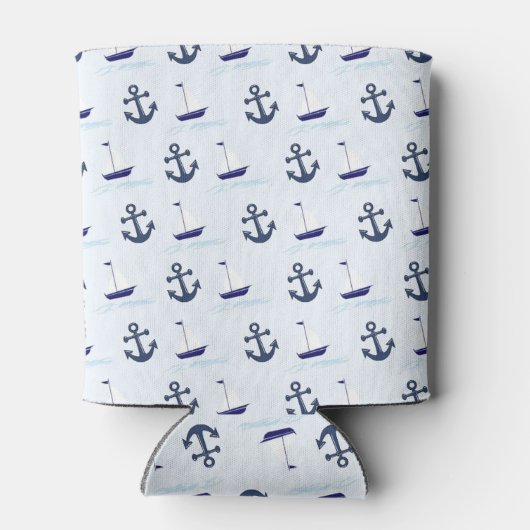 Segelboot und Ankermuster Dosenkühler (Rückseite)