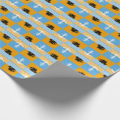 Segelboot und Ankermuster Geschenkpapier (Ecke)