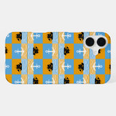 Segelboot und Ankermuster iPhone Hülle (Rückseite (Horizontal))