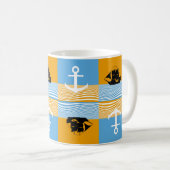 Segelboot und Ankermuster Kaffeetasse (VorderseiteRechts)