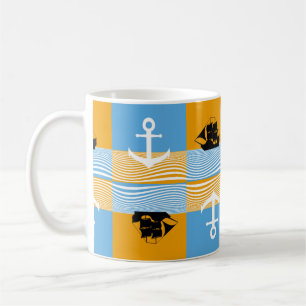 Segelboot und Ankermuster Kaffeetasse