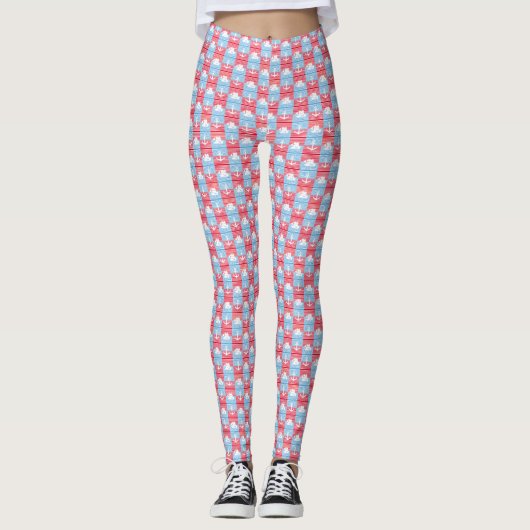 Segelboot und Ankermuster Leggings (Vorderseite)