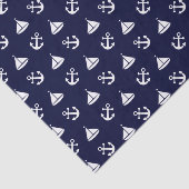 Segelboot- und Ankermuster Seidenpapier (Ausschnitt)