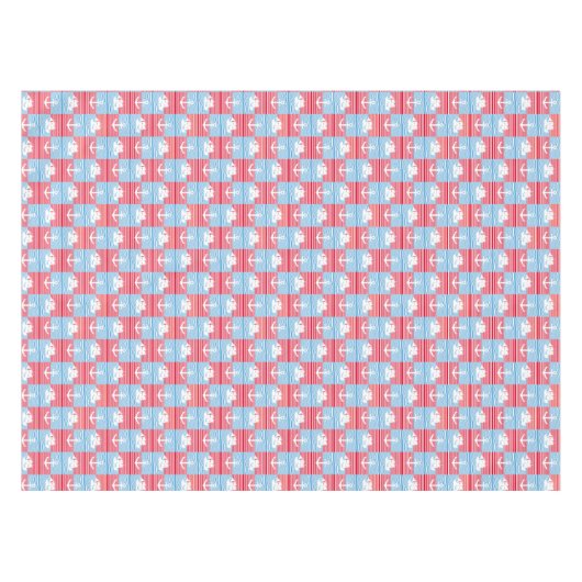 Segelboot und Ankermuster Tischdecke (Vorderseite (Horizontal))