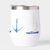 Segelboot und Blaue Ankerweine Cooler (Rechts)