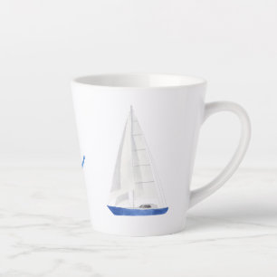 Segelboot und blaues Anker-Nautik Milchtasse