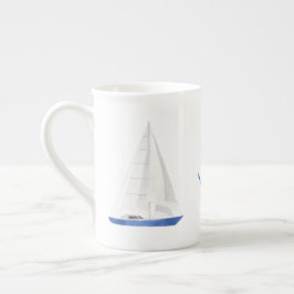 Segelboot und Blue Anchor Nautic Porzellantasse