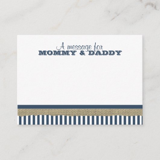 Segelboot und Blue Stripes Babydusche Begleitkarte (Vorderseite)