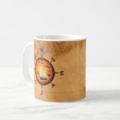 Segelboot und Compass-Rose Kaffeetasse (Vorderseite Links)