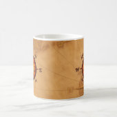 Segelboot und Compass-Rose Kaffeetasse (Mittel)