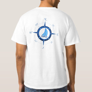 Segelboot und Compass-Rose T-Shirt
