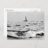 Segelboot und eine schöne Welle Postkarte (Vorne/Hinten)
