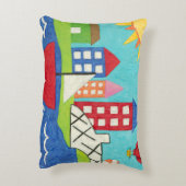 Segelboot-und Heißluft-Ballon mit Stadtbild Dekokissen (Rückseite(Vertikal))