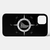 Segelboot-und Kompass-Rose Case-Mate iPhone Hülle (Rückseite (Horizontal))