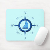 Segelboot-und Kompass-Rose Mousepad (Mit Mouse)