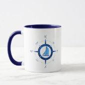 Segelboot-und Kompass-Rose Tasse (Links)