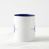 Segelboot-und Kompass-Rose Tasse (Zentrum)