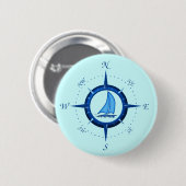 Segelboot und Kompassrose Button (Vorne & Hinten)