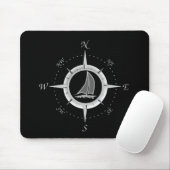 Segelboot und Kompassrose Mousepad (Mit Mouse)