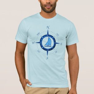 Segelboot und Kompassrose T-Shirt