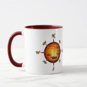 Segelboot und Kompassrose Tasse (Links)