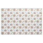 Segelboot und Lenkrad nautisch personalisiert Stoff (Fat Quarter (45,7 x 55,9 cm))