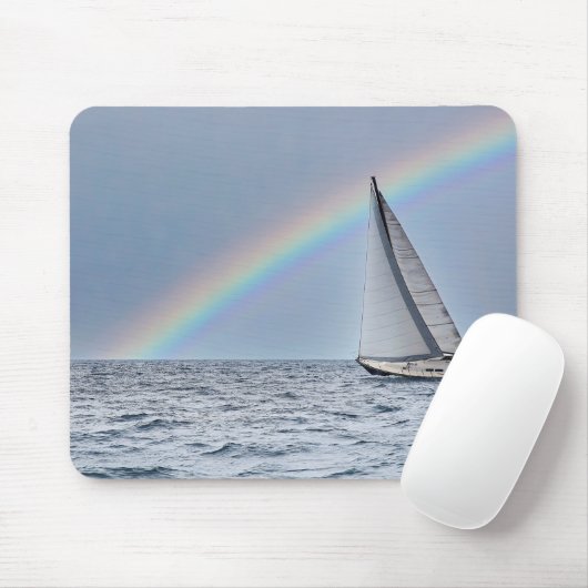 Segelboot und Regenbogen Mousepad (Mit Mouse)