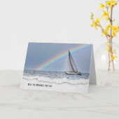 Segelboot- und Regenbogensympathiekarte Karte (Gelbe Blume)