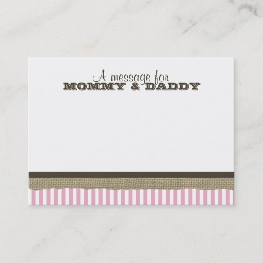 Segelboot und rosa Streifen Babydusche Telefonnummerkarte (Vorderseite)