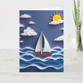 Segelboot und Sonnenschein | Geburtstagsfarbseite Karte (Vorderseite)