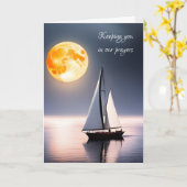 Segelboot und Vollmond-Beileid Karte (Gelbe Blume)