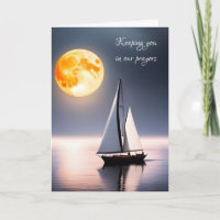 Segelboot und Vollmond-Beileid