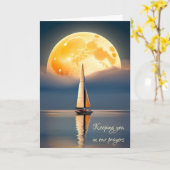 Segelboot und Vollmond-Beileid Karte (Gelbe Blume)