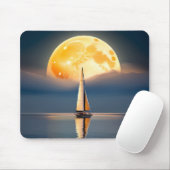 Segelboot und Vollmond Mousepad (Mit Mouse)