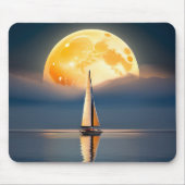 Segelboot und Vollmond Mousepad (Vorne)