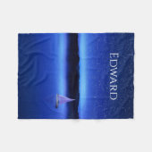 Segelboot unter dem Sternenhimmel Fleecedecke (Vorderseite (Horizontal))