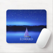 Segelboot unter dem Sternenhimmel Mousepad (Mit Mouse)