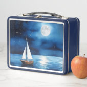 Segelboot unter Vollmond Metall Brotdose (Beispiel)