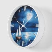 Segelboot unter Vollmond Uhr (Winkel)